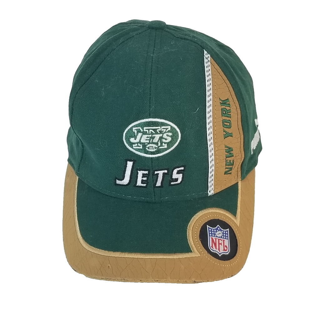 Puma Pro Line NF New York JetsCap Hat‎ Green Gold Strap Back flawed